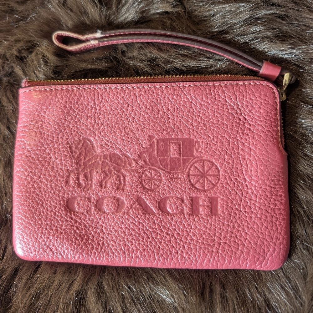 Coach Strawberry Haze Leather Wristlet
